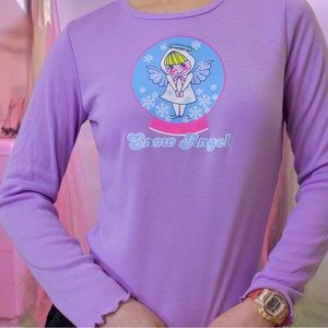 Vintage Y2k Glitter Graphic Baby Tee